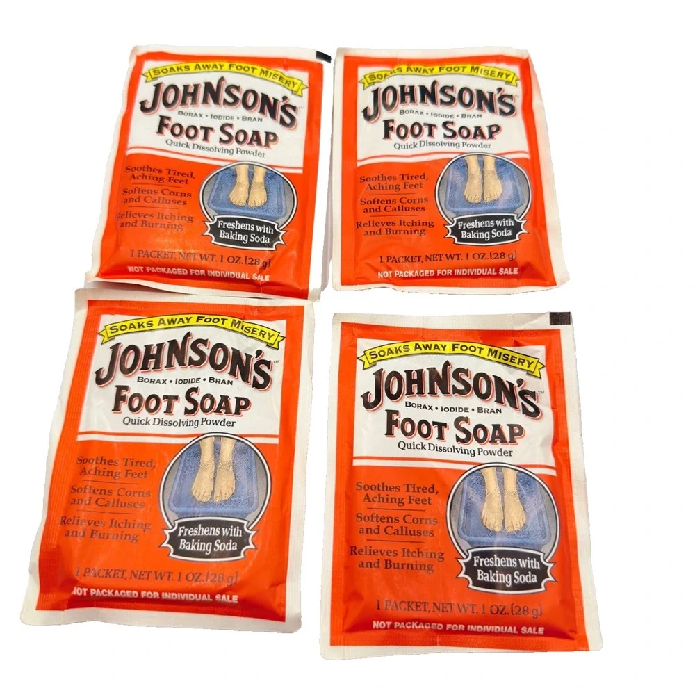 Johnson's Foot SoapQuick Dissolving Powder (4) 1 Oz Packets Discontinued